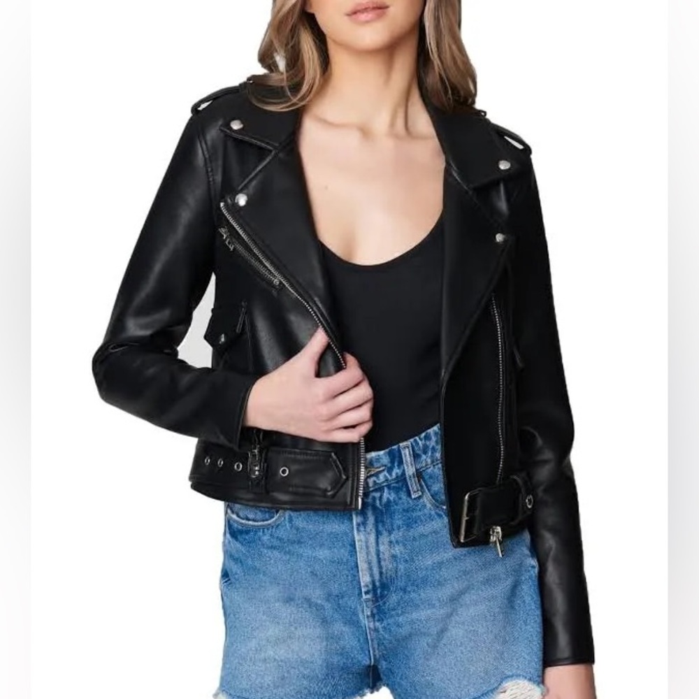 NWT Blank NYC Vegan Leather Knockout Jacket | Sz L | Black